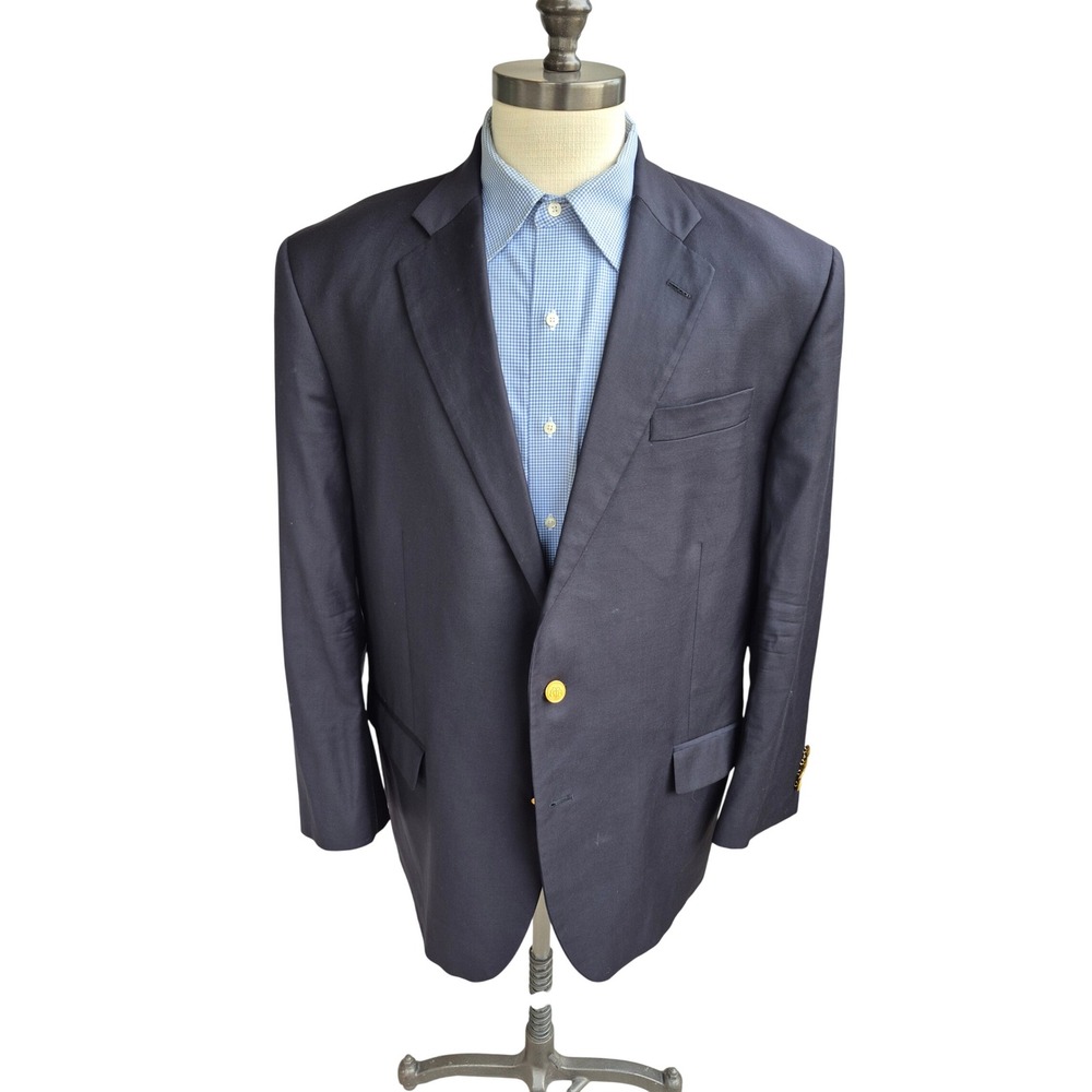 Brooks Brothers Country Club Madison Navy Wool Blazer Loro Piana Sz 48 L USA